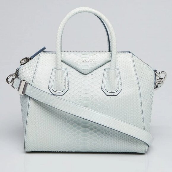 Givenchy Blue Clair Python Leather Small Antigona Bag - Picture 1 of 11